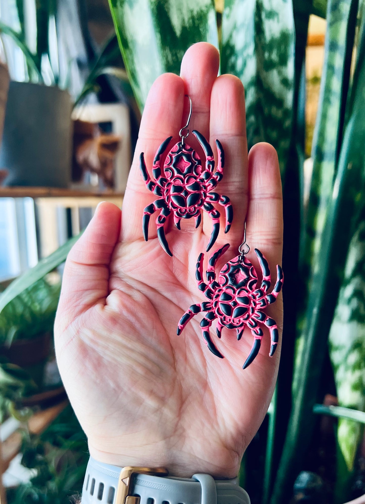 Pink TarantulaEarrings