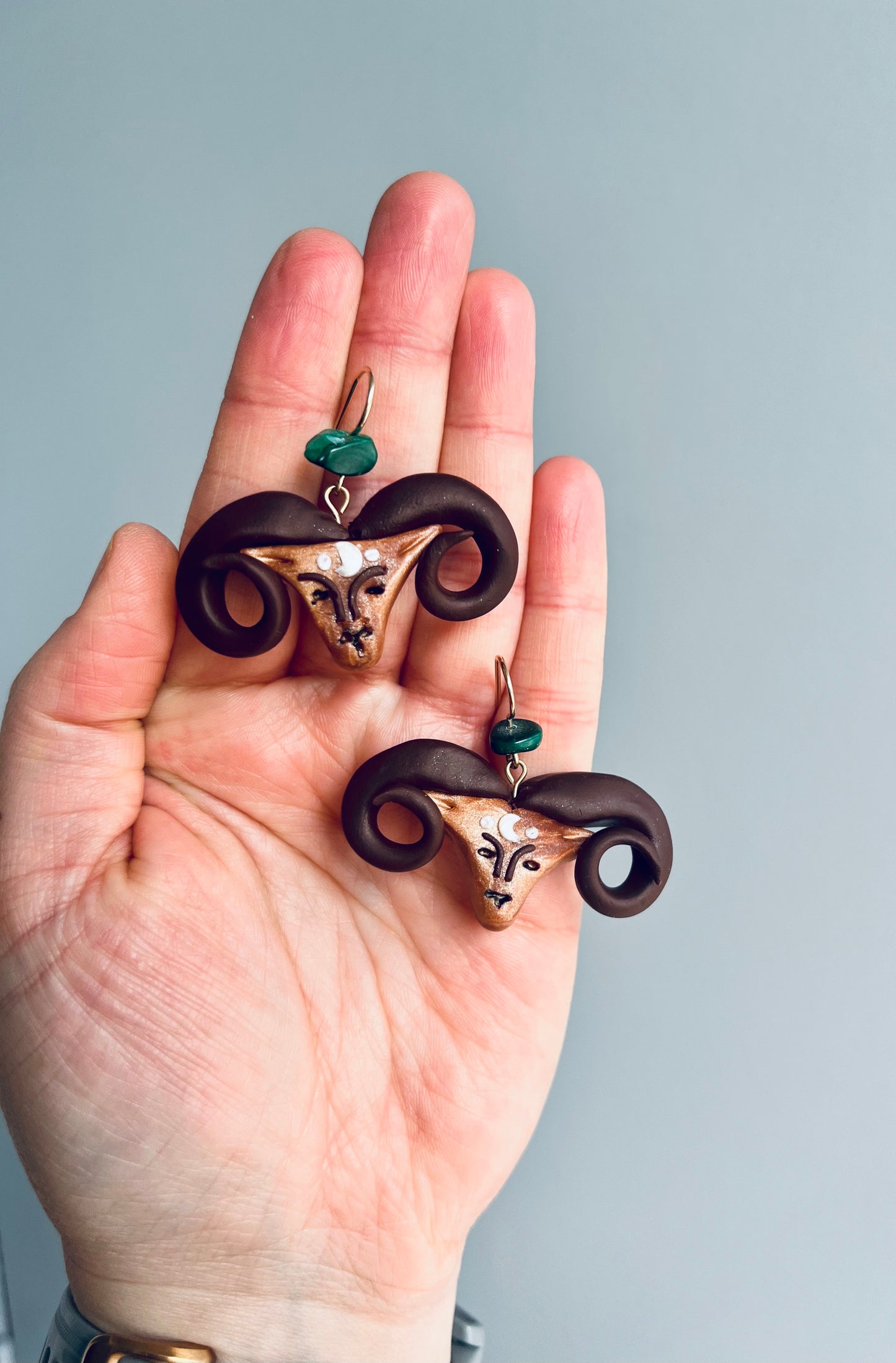 Aries Blaze Earrings: Protect Your Journey with Malachite