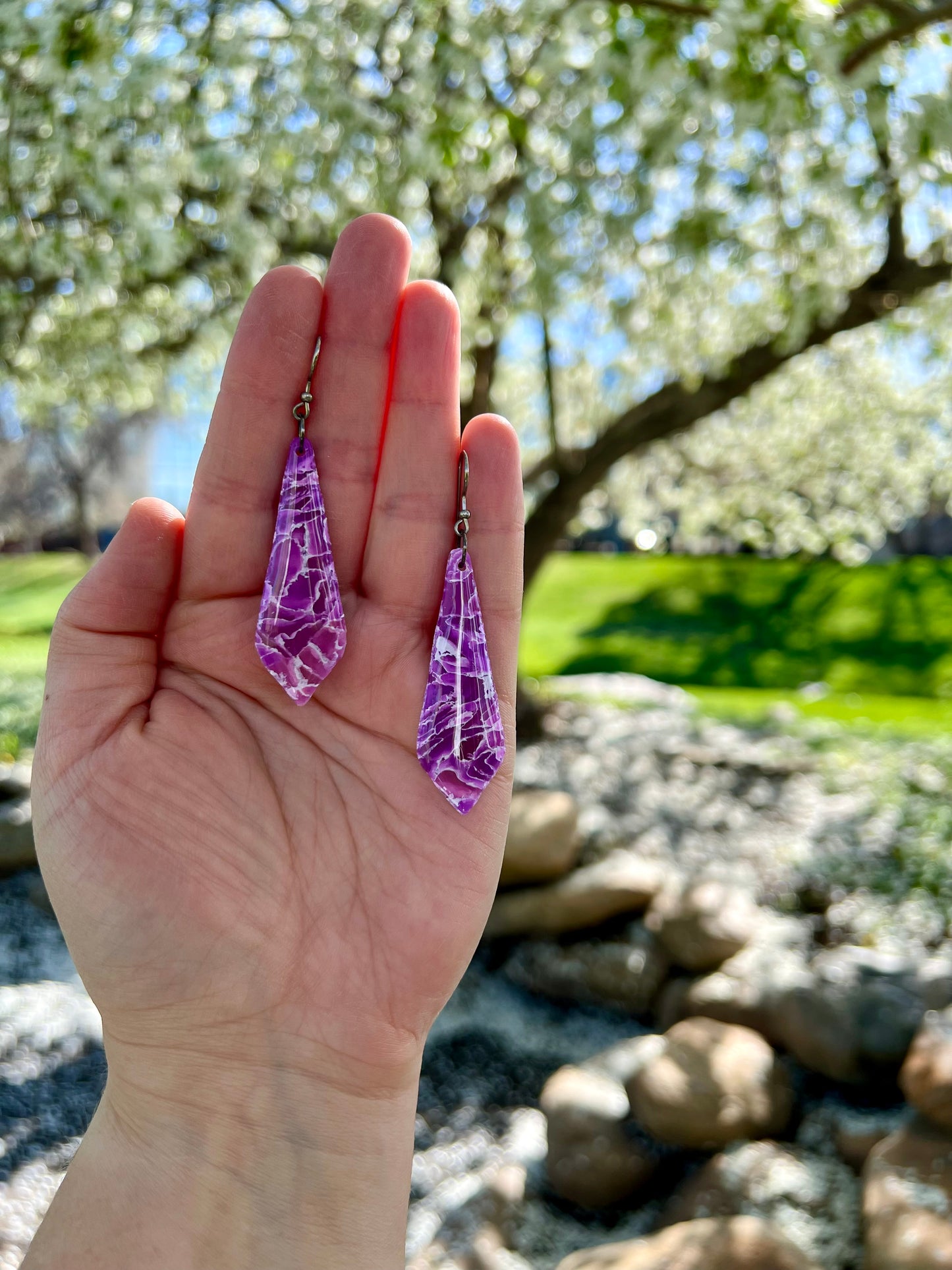 Healing Light (faux) Amethyst Earrings