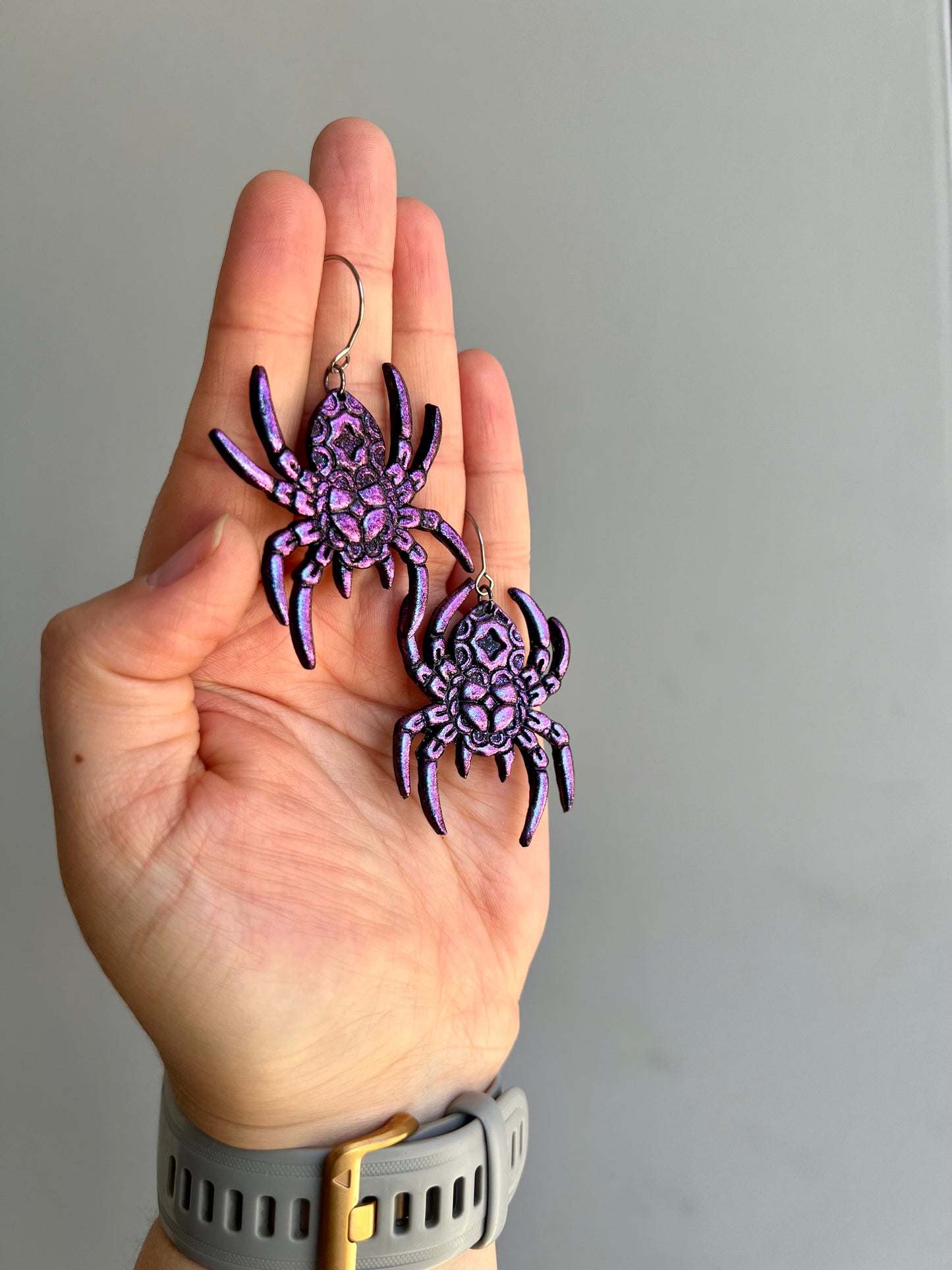 Amethyst Tarantula Earrings (Color Shifting)
