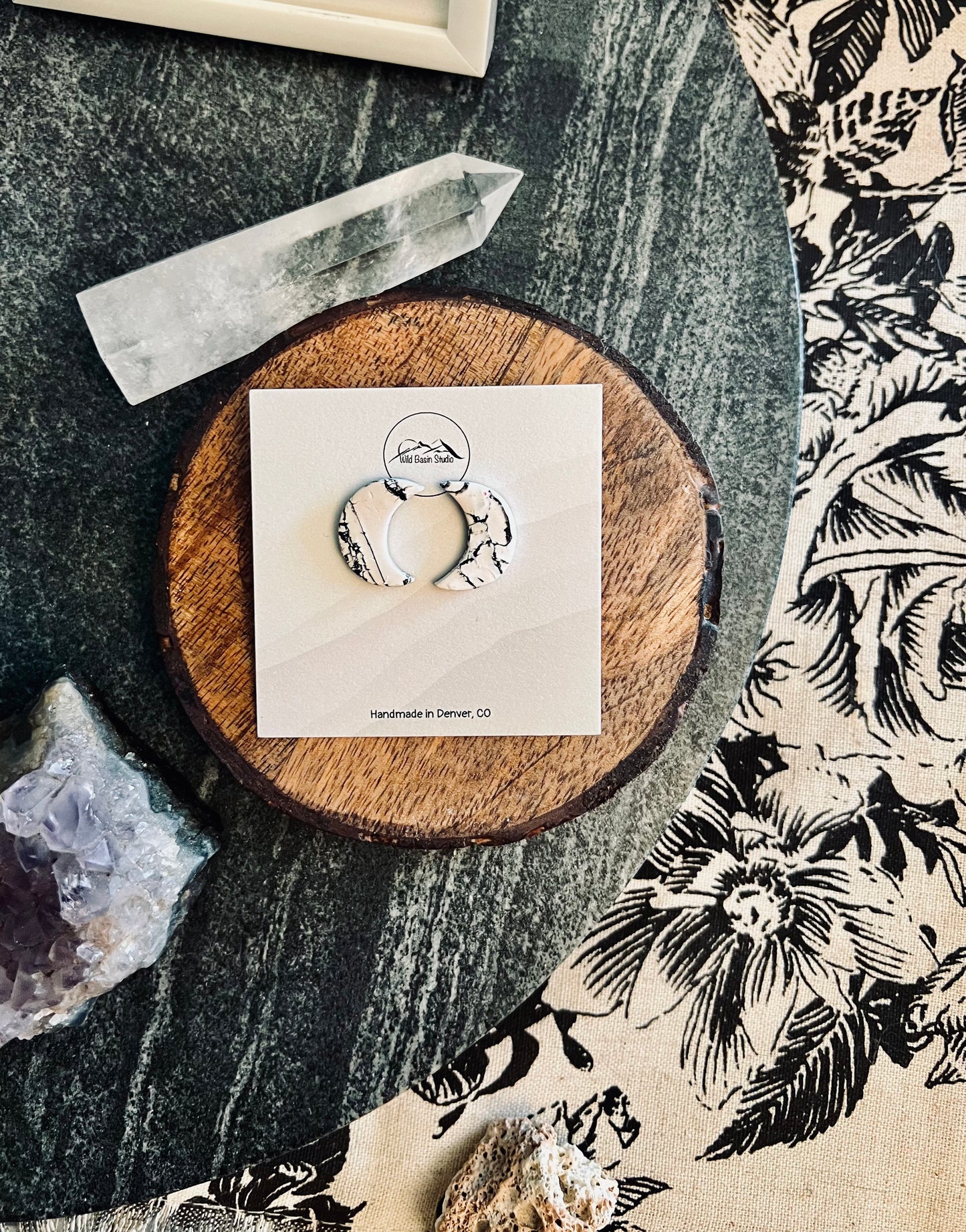 Lunar Veil Stud Earrings