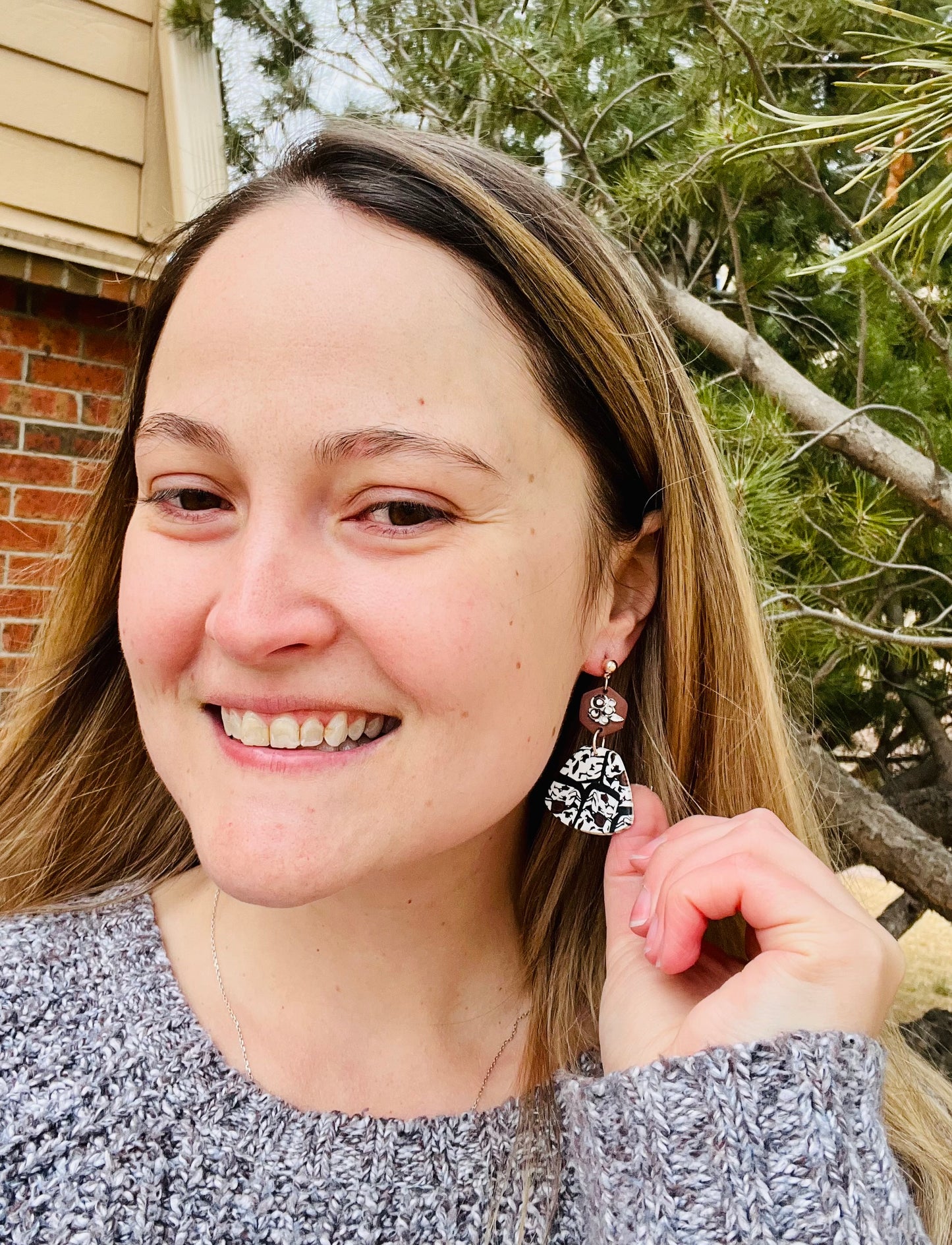 Aspen Floral Bell Polymer Clay Earrings