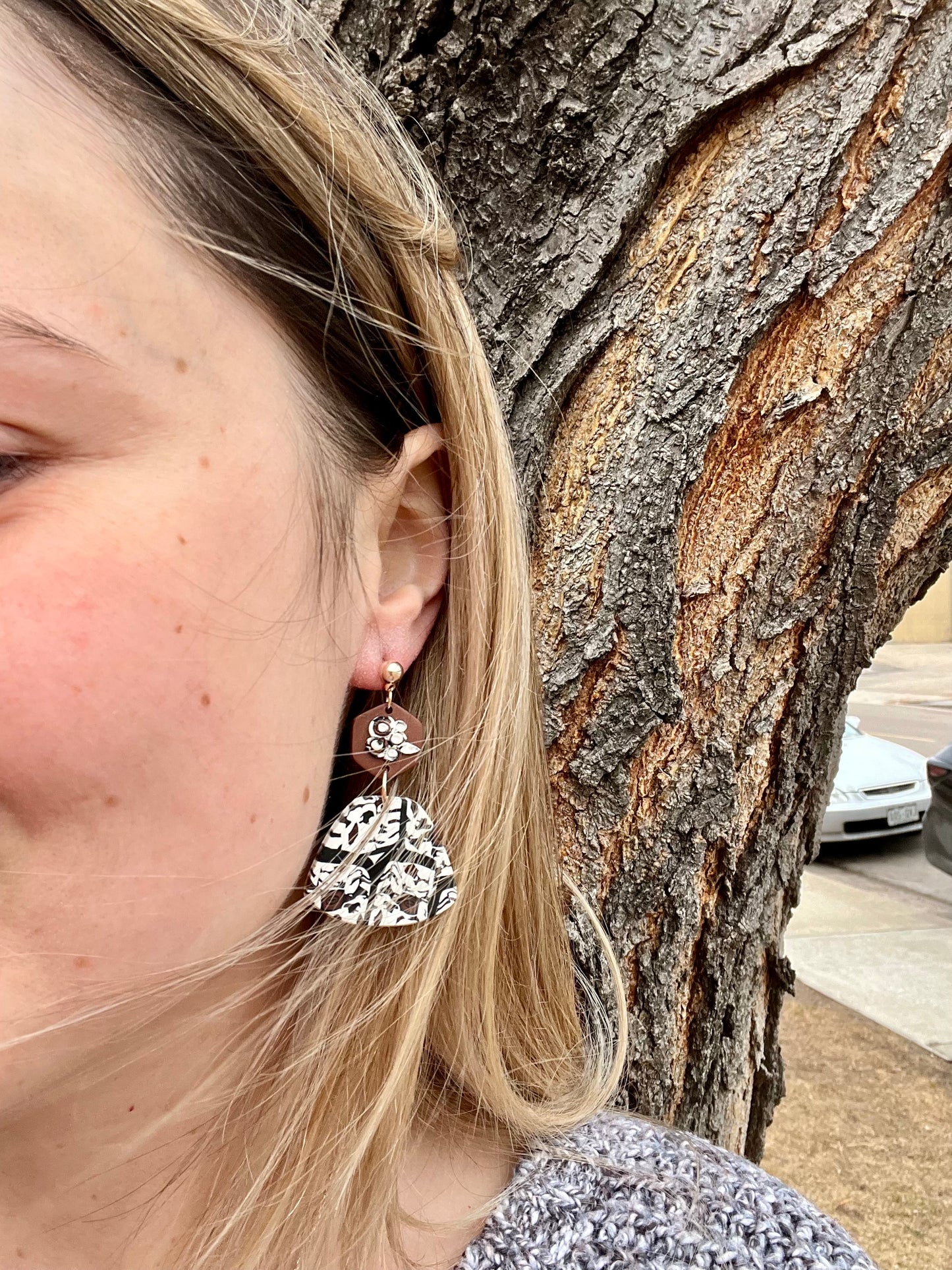 Aspen Floral Bell Polymer Clay Earrings
