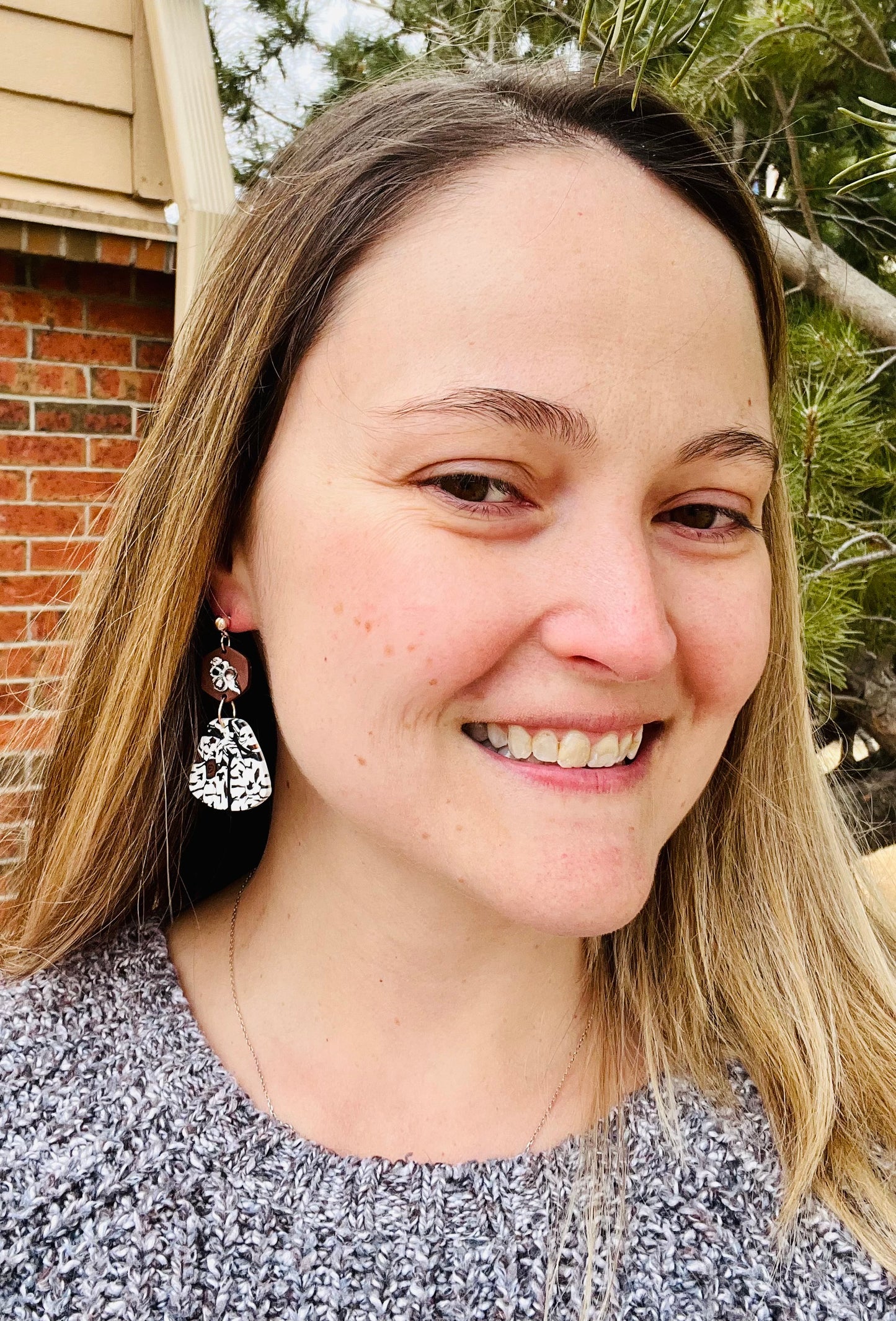 Aspen Floral Bell Polymer Clay Earrings