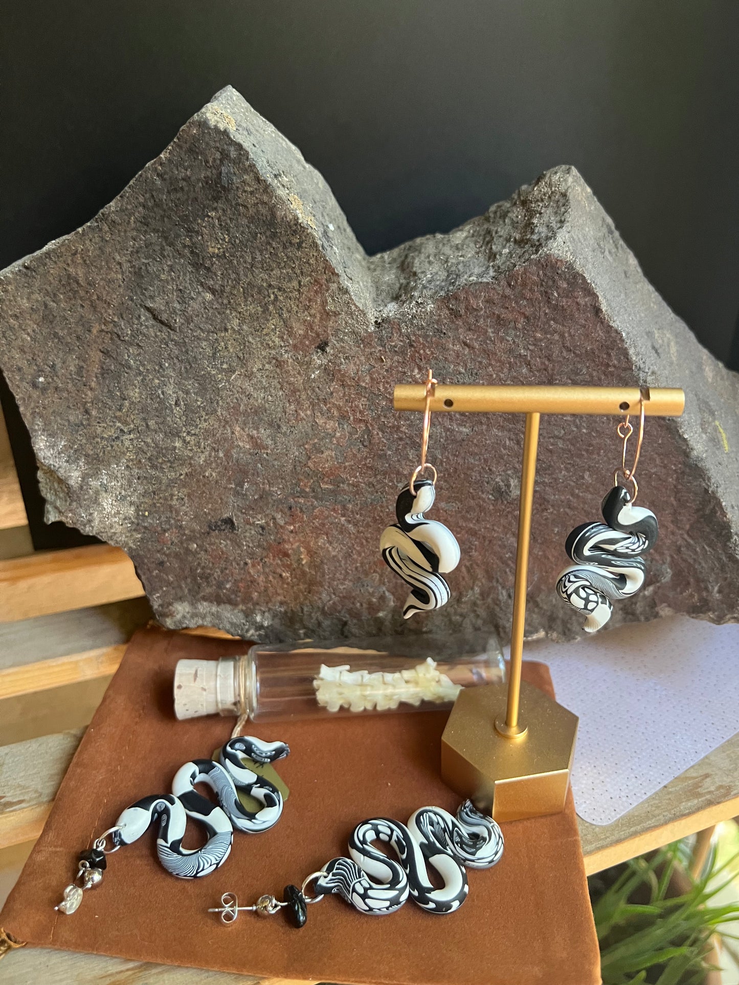 Fungi Snake Earrings