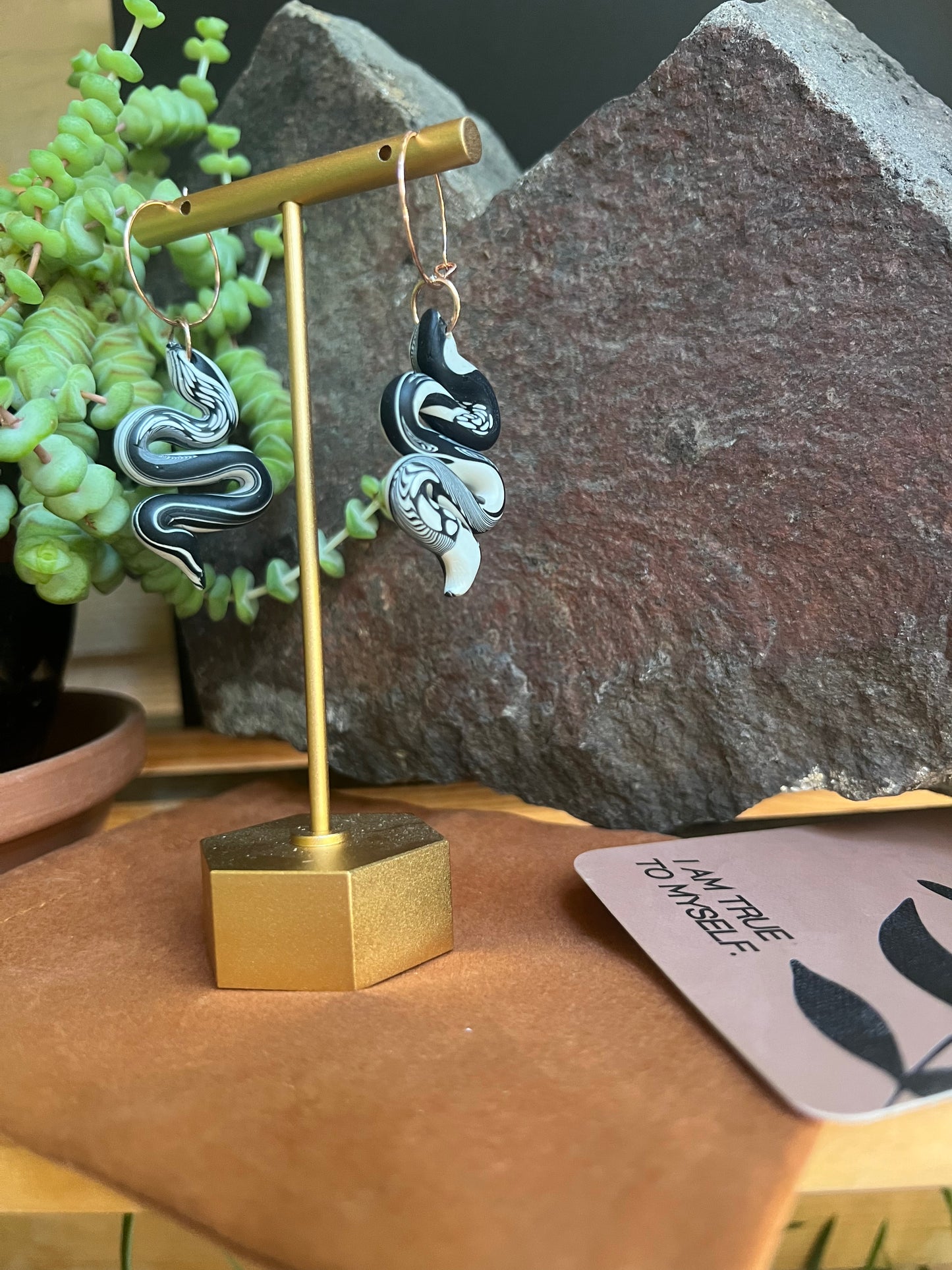 Fungi Snake Earrings
