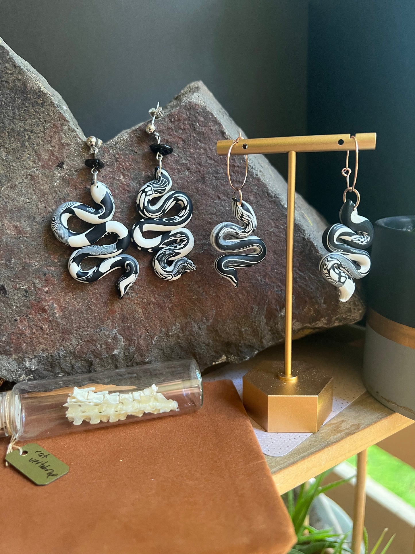 Fungi Snake Earrings