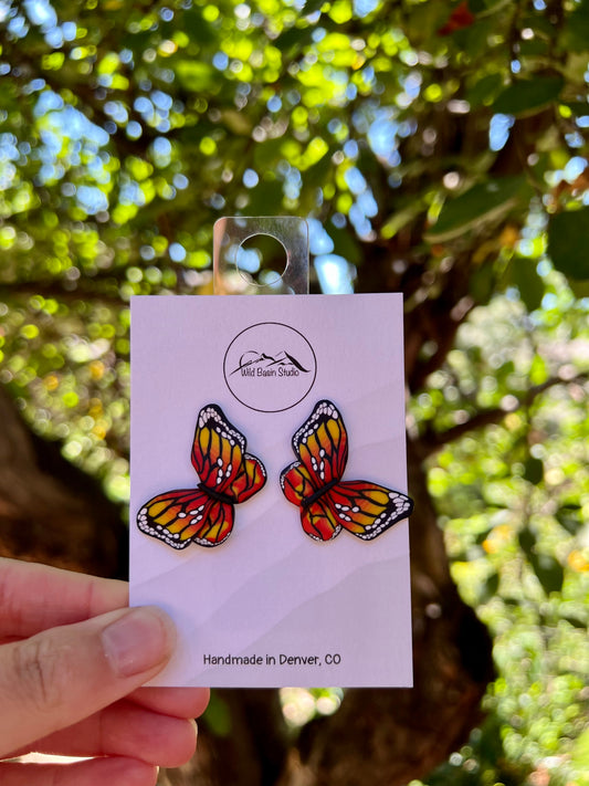 Elevate your style with our handmade polymer clay earrings, featuring the iconic monarch butterfly design. Crafted using the Cane technique, each pair symbolizes rebirth and transformation.