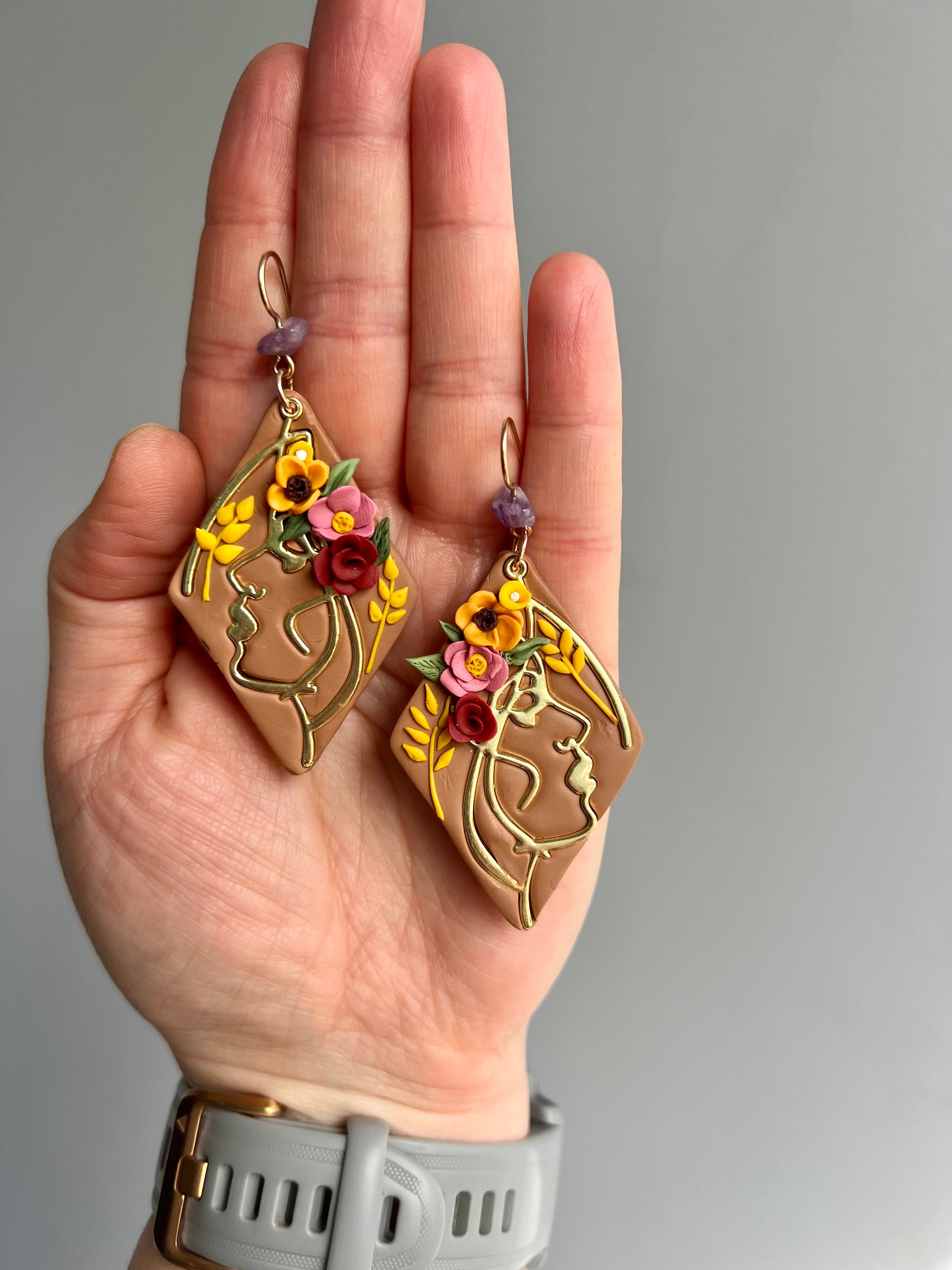 Chic polymer clay Virgo earrings, meticulously crafted in Denver, Colorado. Celebrate your Virgo pride with these handmade earrings, each piece infused with the essence of the Rocky Mountains. Elevate your style with locally made artisanal jewelry. Shop now and embrace your Virgo energy!