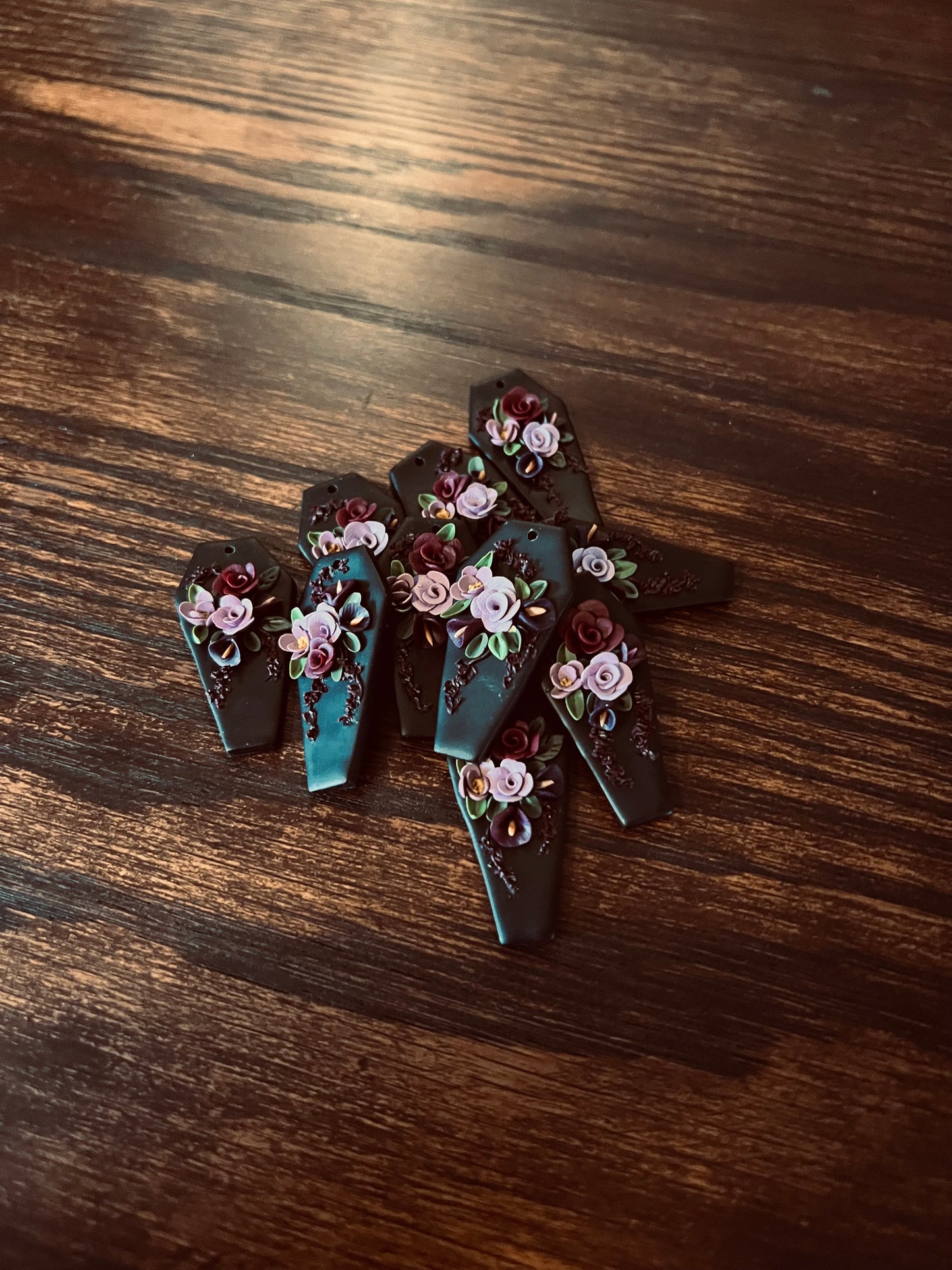 Gothic Garden Coffin Earrings