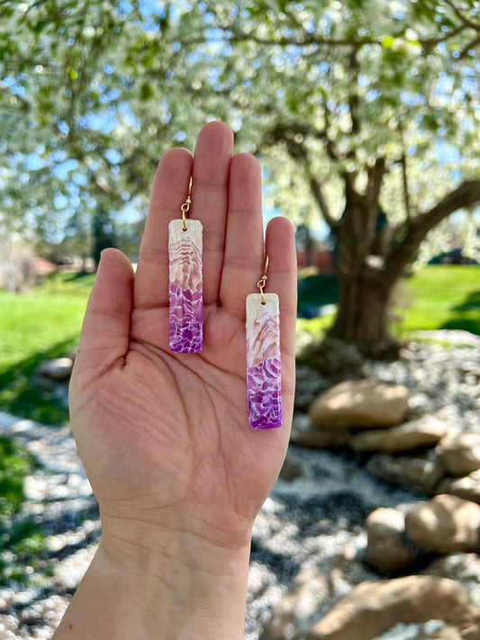 Healing Aura (faux) Amethyst Earrings