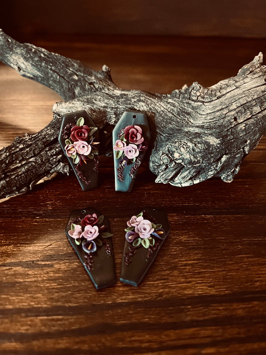 Gothic Garden Coffin Earrings