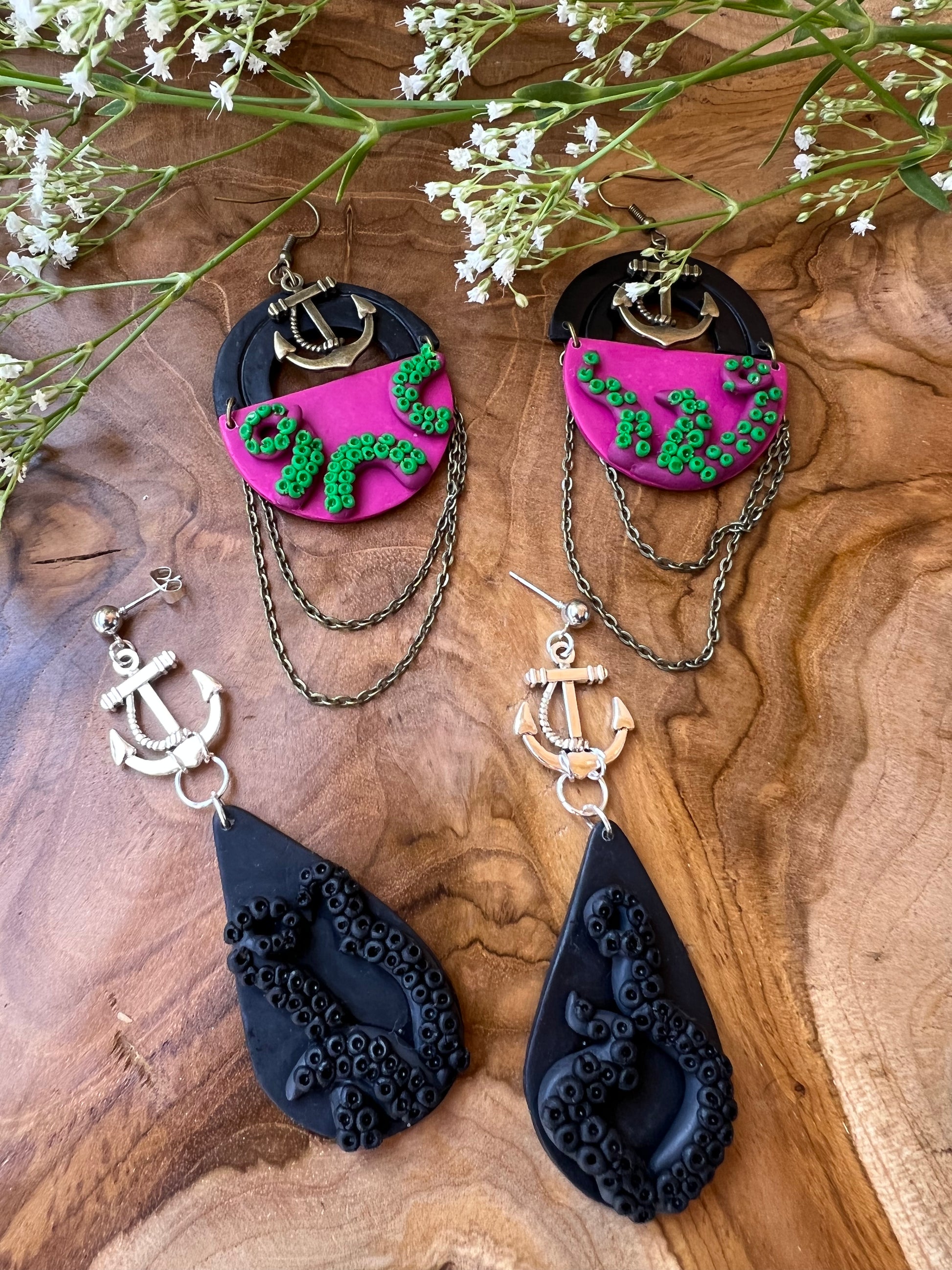 Kraken Earrings Captain Jack Sparrow Wild Basin Studio