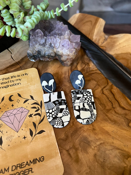 Discover the ancient healing properties of mushrooms with our polymer clay mushroom earrings. Used for centuries, mushrooms have been revered for their spiritual significance and nourishing qualities.