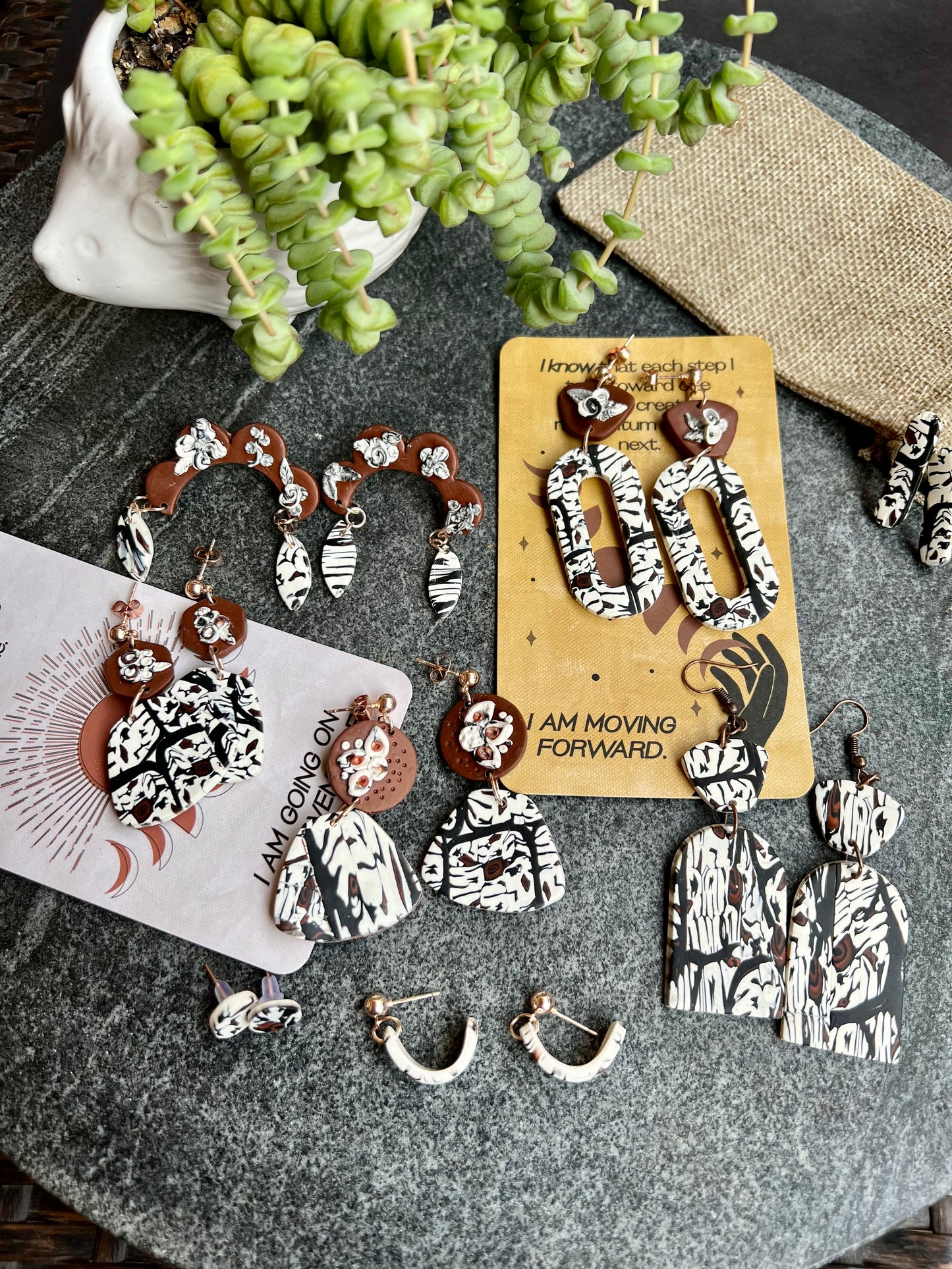 The Colorado Aspen Collection, handcrafted polymer clay earrings. These earrings are made in Denver, Colorado. 